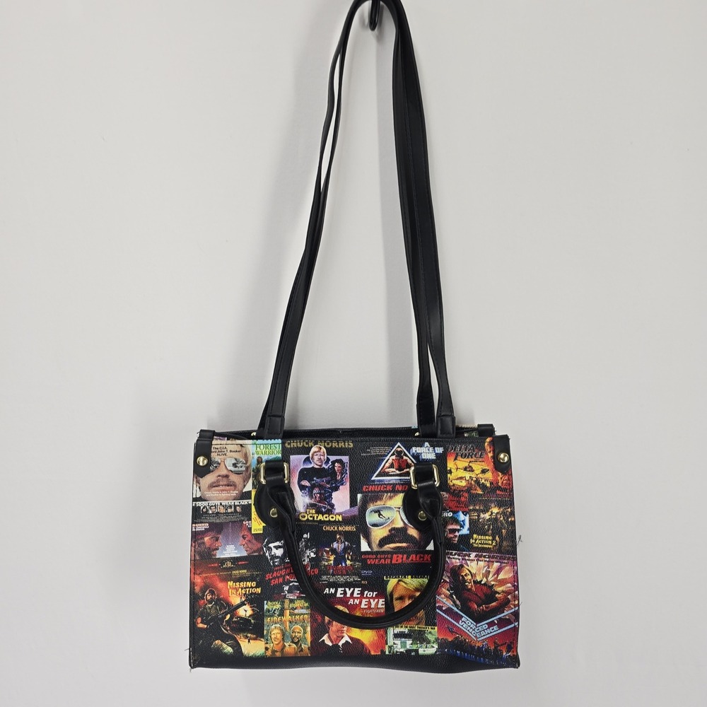 Chuck Norris Movie Poster Satchel Handbag Women Black - Picture 2 of 7